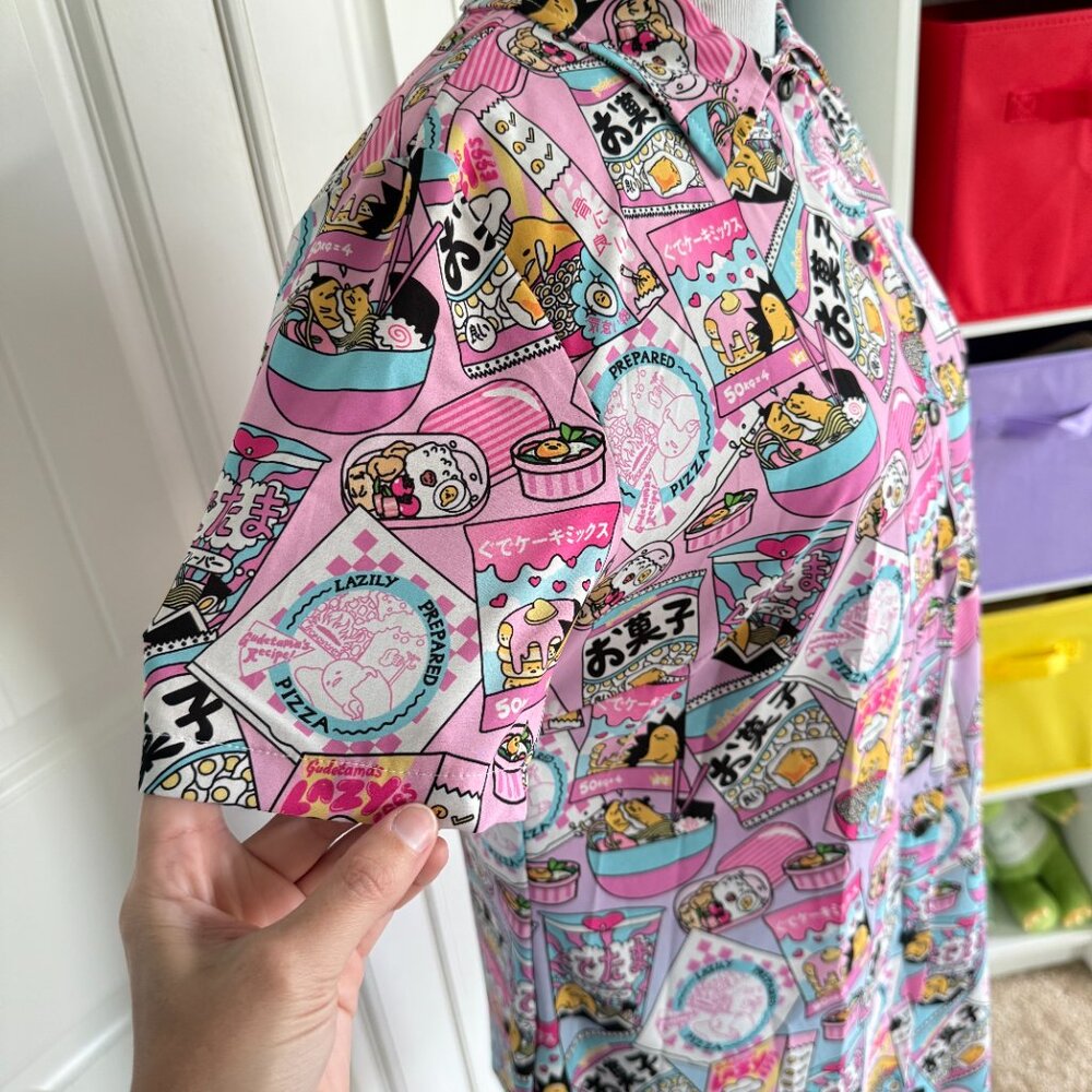 Blackmilk x Sanrio Gudetama Food Short Sleeve Shirt Dress - Picture 6 of 11